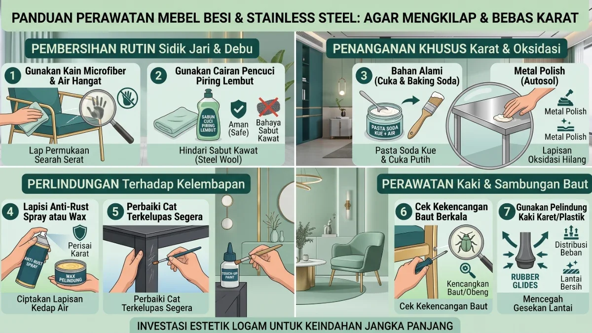 Cara Merawat Mebel Besi & Stainless Steel Agar Mengkilap dan Bebas Karat
